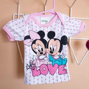 Vintage Baby Minnie and Mickey Shirt | Newborn–6M